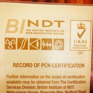 PCN Level II Ultrasonic Testing Certificate